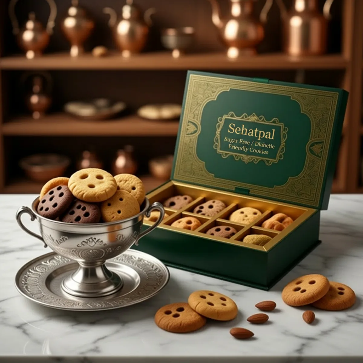 Sehatpal sugar-free whole wheat cookies stacked